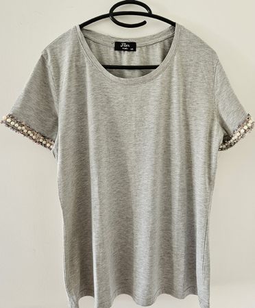 Shirt mit Perlen Gr. L/XL - Flex moda - Spendenaktion
