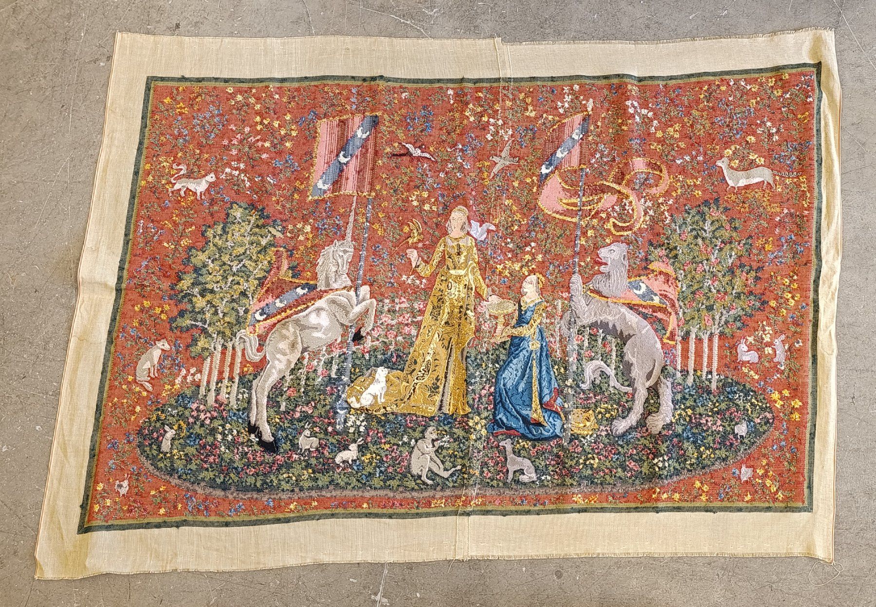 Teppiche: Wandteppich Gobelin im Aubusson-Stil "Dame mit Einhorn" – Gebraucht aus Herisau von Tosam_WinWin 1