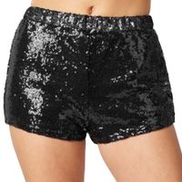 Pailletten-Shorts Schwarz M