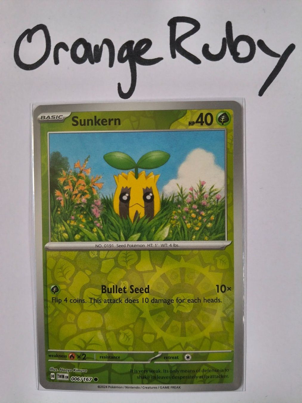Pokémon Cartes à collectionner: Sunkern 006/167 REVERSE HOLO Twilight Masquerade TWM EN – D'occasion à St. Gallen par OrangeRuby