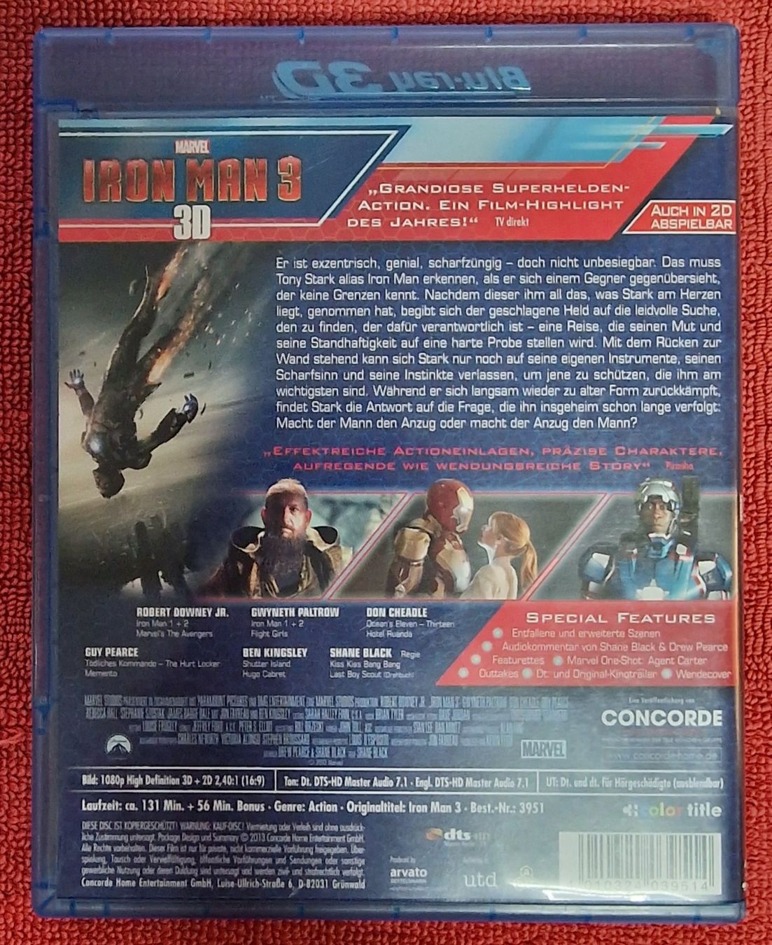 Tutti i DVDs: Iron Man 3 BluRay 3D & normal – Usato da Basel venduto da phi_8xhm 1
