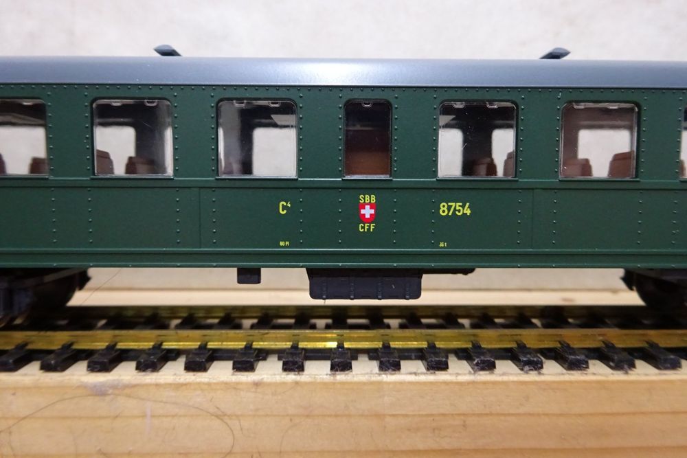 Wagon Roco HO 44298 – Voiture C4 Des CFF/SBB, époque 5, Vert, Courant Continu