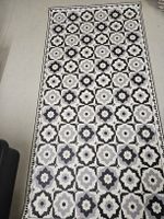 Pvc Teppich 80x200cm, gemustert grau schwarz weiss, Pfister 