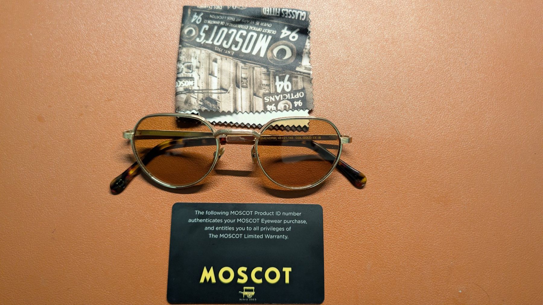 Moscot Occhiali & Lenti: Moscot SMENDRIK Sonnebrille, Grösse 48, Gold – Nuovo (secondo la descrizione) da Zürich venduto da RavN 1