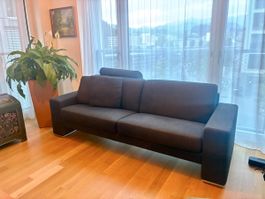 Sofa dunkelgrauer Stoff 3-Sitzer sehr guter Zustand