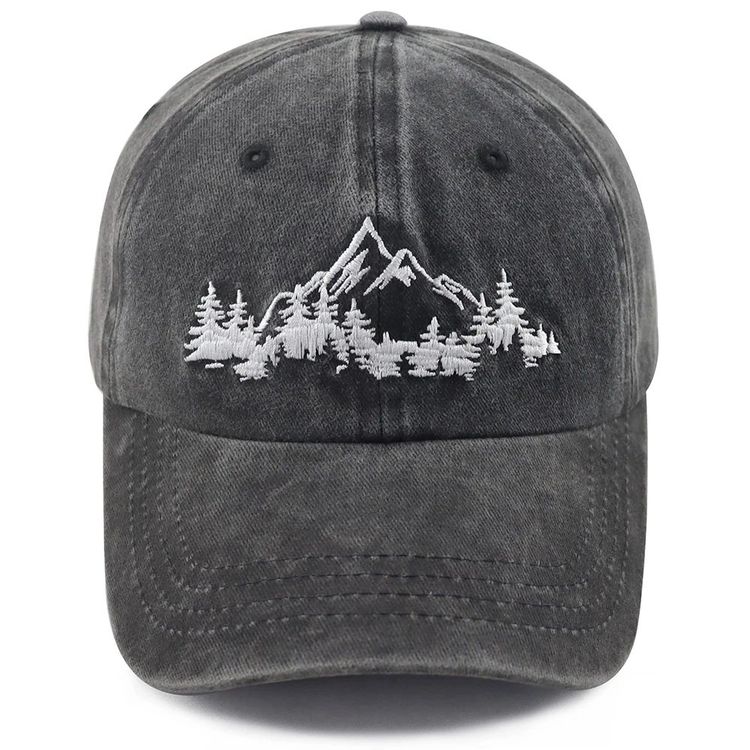 Baseballcap Berge-Stickerei Natur-Cap vintage schwarz NEU (Neu und ...