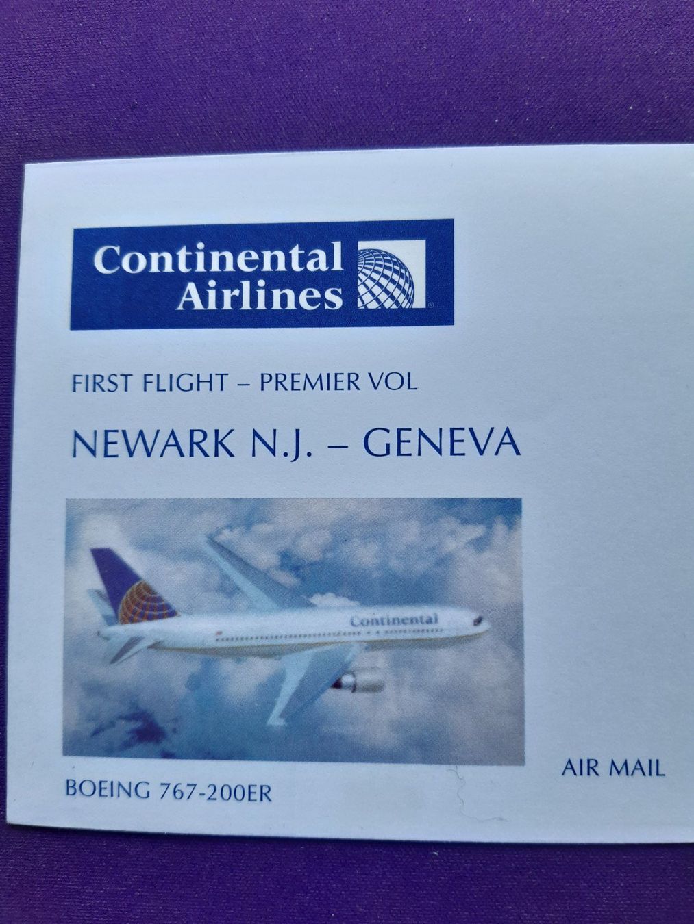 Alle Briefmarken: Erstflugbrief NEWARK N.J. - Geneva, 6.3.2003 – Neu (gemäss Beschreibung) aus Wangs von weisstannen01 2