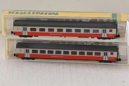 Minitrix Swiss Express Wagen Spur N mit OVP , 2 Stk