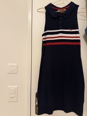 Superdry Polo Kleid - Dunkelblau mit Streifen - Grösse M