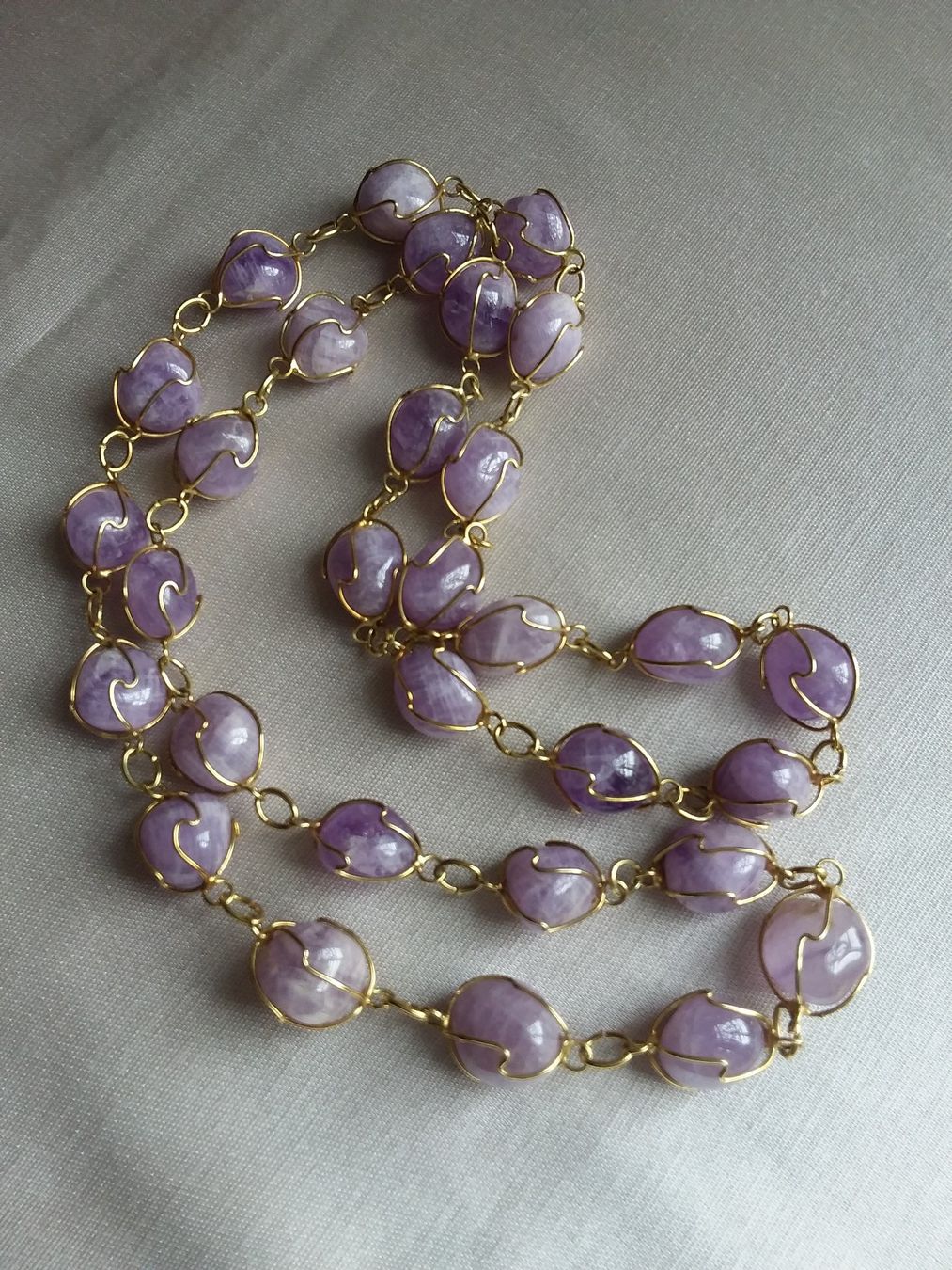 Catenine: Amethyst Kette, Lila, Echt, goldig gefasst – Usato da Zürich venduto da helsan 6