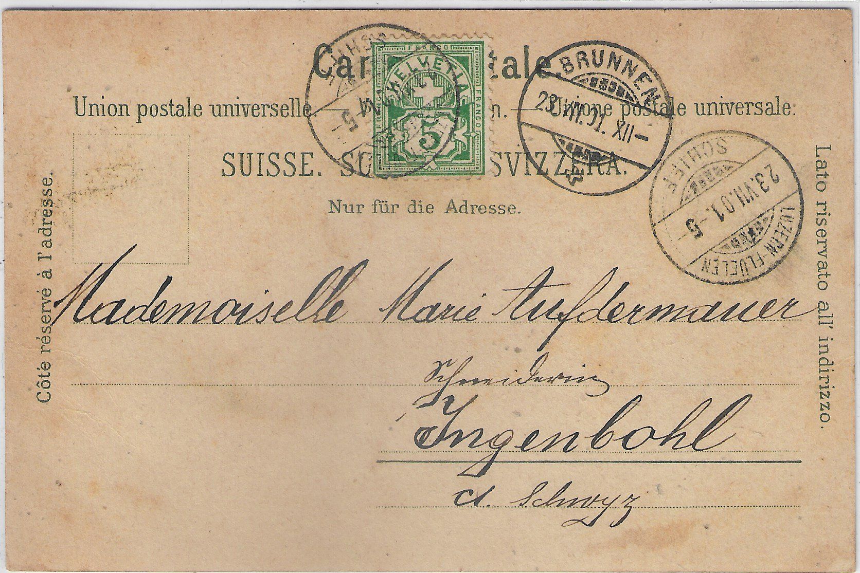 Cartoline postali: Seelisberg im Mondschein - Litho – Usato da Ettingen venduto da Kartenplanet 1
