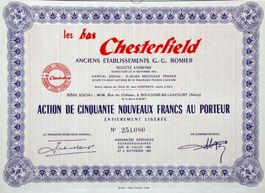 Les Bas Chesterfield Anciens Etbl. G.G. Bomier - 1960