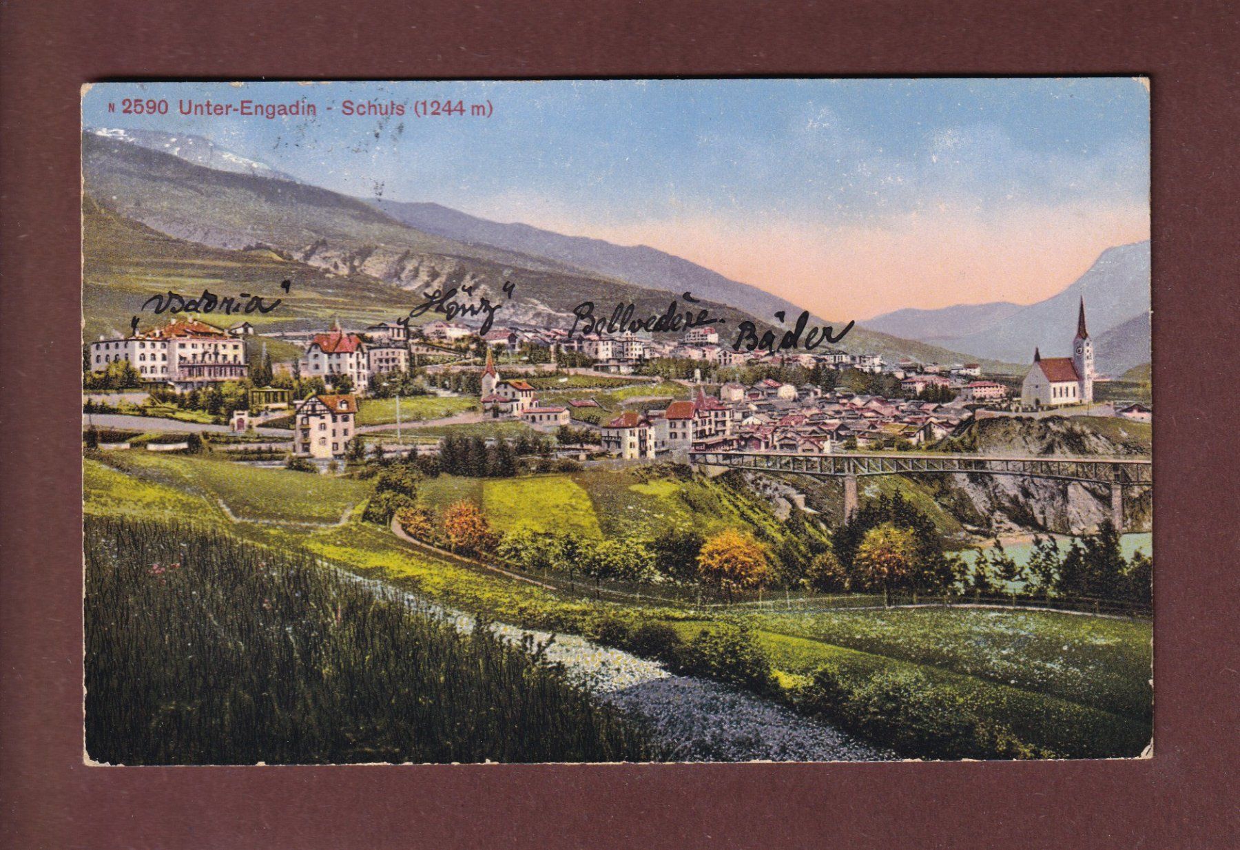 Cartes postales: Unter-Engadin - SCHULS - 1917 – D'occasion à Pully par nicecards-shop