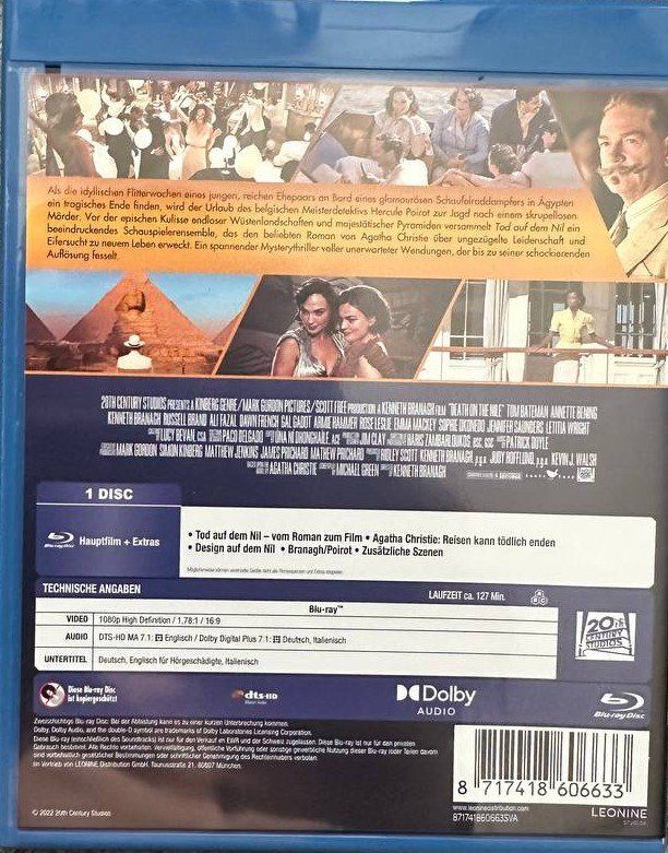 Tutti i DVDs: Todesfall auf dem Nil - Blu-Ray - Top Zustand - Neuwertig – Usato da Beringen venduto da Mantafisch1 1