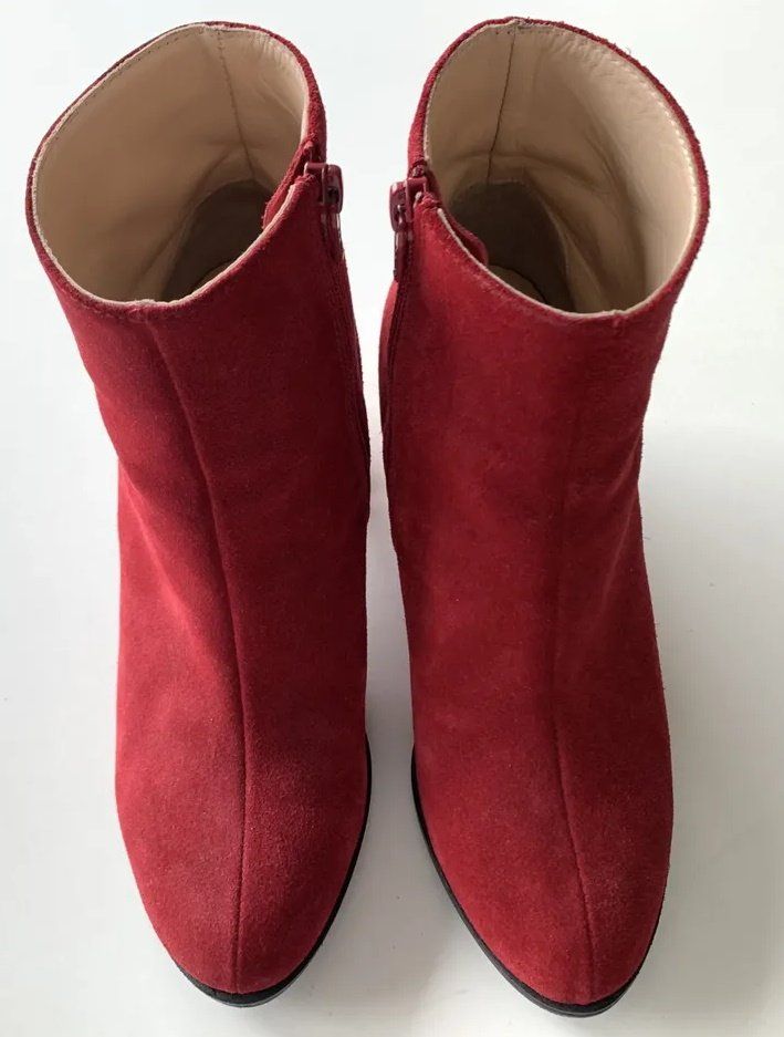 Damenschuhe: Stiefeletten Scarasso - Wildleder rot – Gebraucht aus Mörschwil von Nrohner 2