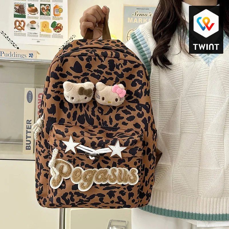 Zaini: Sac à dos imprimé léopard  Hello Kitty, sac d'école – Nuovo e nell'imballaggio originale da Saignelégier venduto da onekeystore 1