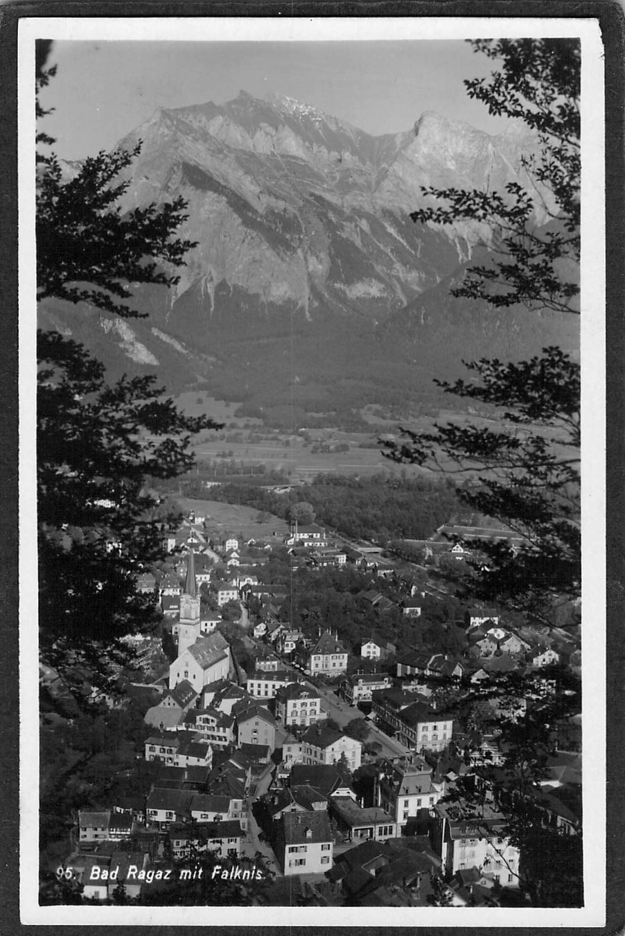 Cartoline postali: ^Bad Ragaz mit Falknis – Usato da Reichenburg venduto da Pipo-67