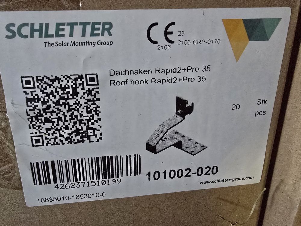 Schletter Dachhaken Rapid2 + Pro35 Neu (Neu und originalverpackt) in ...