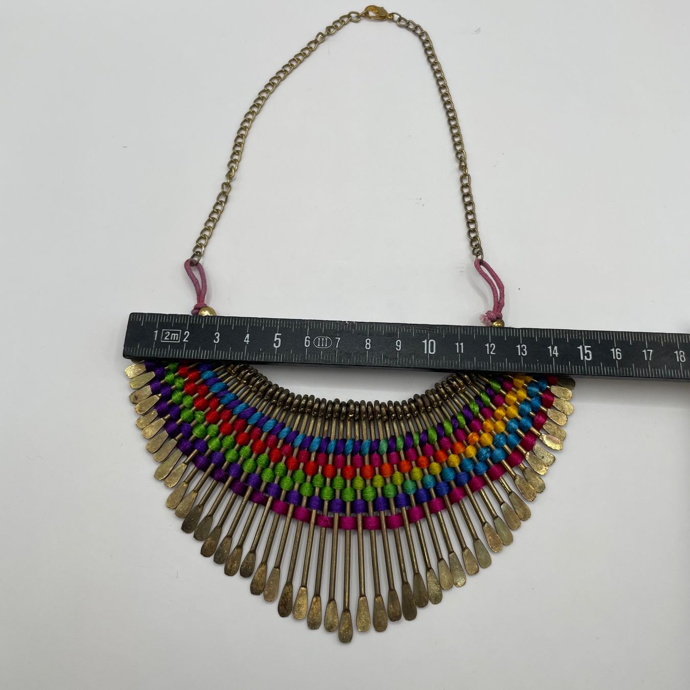 Catenine: Handgemachte Statement Halskette Ethno Boho Bunt – Usato da Bubikon venduto da SwissSecondLife 3