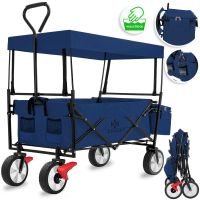 KESSER Bollerwagen Faltbar mit Dach Blau
