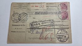 1920 Paketkarte Deutsches Reich von Hilden