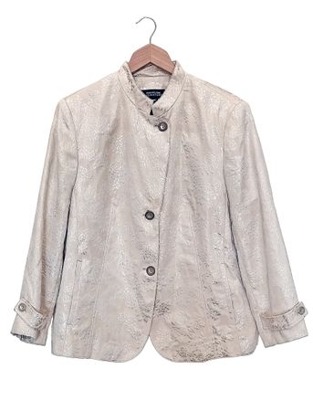 Blazer Jones New York en Jacquard floral argenté, FR 50