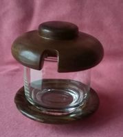 Vorrats - Glas mit Holzdeckel + Untersetzer, gedrechselt