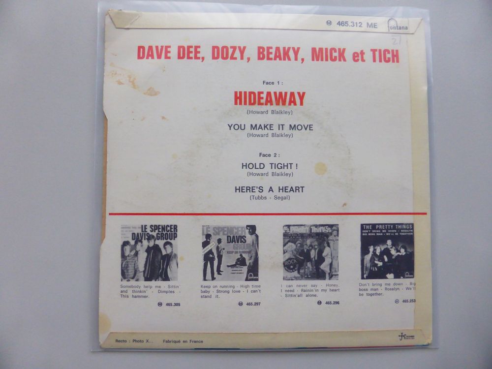 VINYL SINGLE EP DAVE DEE, DOZY, BEAKY, MICK & TICH Kaufen auf Ricardo