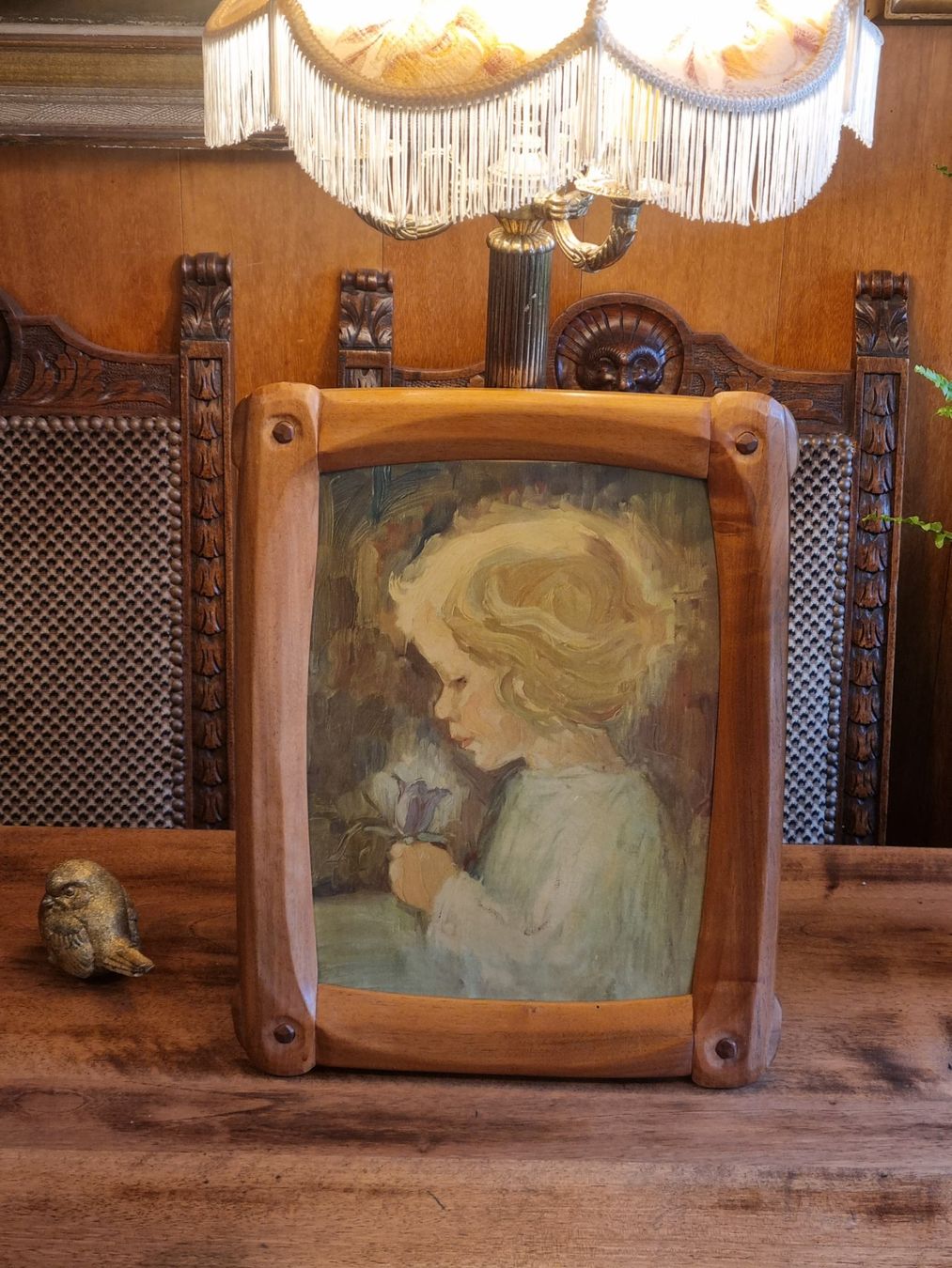 Poster & Bilder: Antiker Jugendstil Kunstdruck Mädchen mit Blume – Gebraucht aus Scharnachtal von devin03 1