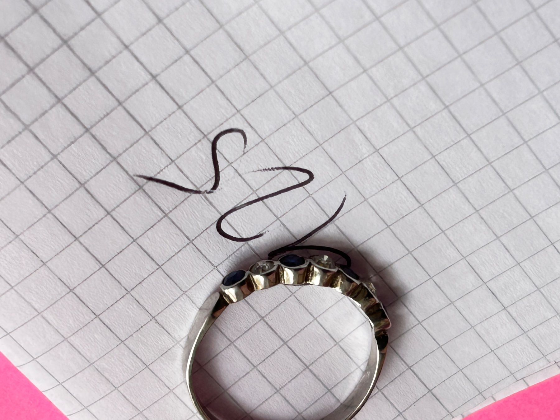 Ringe: Silberring mit blau-weissen steinen "Elegante" (60) – Gebraucht aus Basel von bellespirit 9