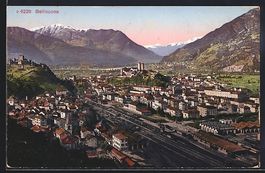 Bellinzona, Ortsansicht aus der Vogelsch