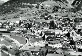 Klosters GR Bahngeleise, Dorfansicht 1950 sehr gut erhalten
