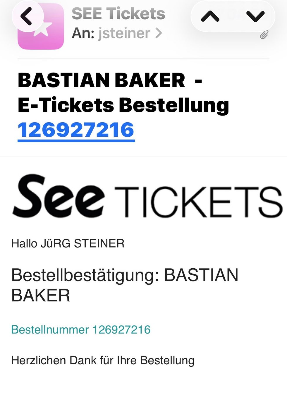 Tickets: Konzert Bastian Baker – Neu (gemäss Beschreibung) aus Oberentfelden von malaga07 1
