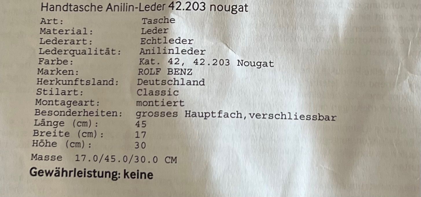 Rolf Benz Sacs: Ledertasche Rolf Benz – Neuf (Voir description) à Zürich par lochermarina 5