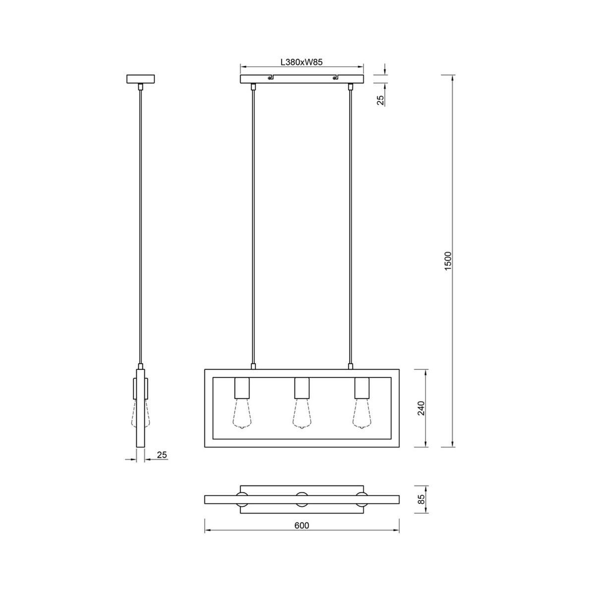 Lampadari & plafoniere: Pendelleuchte, 60 cm x 8 cm, 3 Strahler – Nuovo (secondo la descrizione) da Kreuzlingen venduto da Smart-Light 9