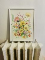 Floral Watercolor Painting in White Frame - Spring!