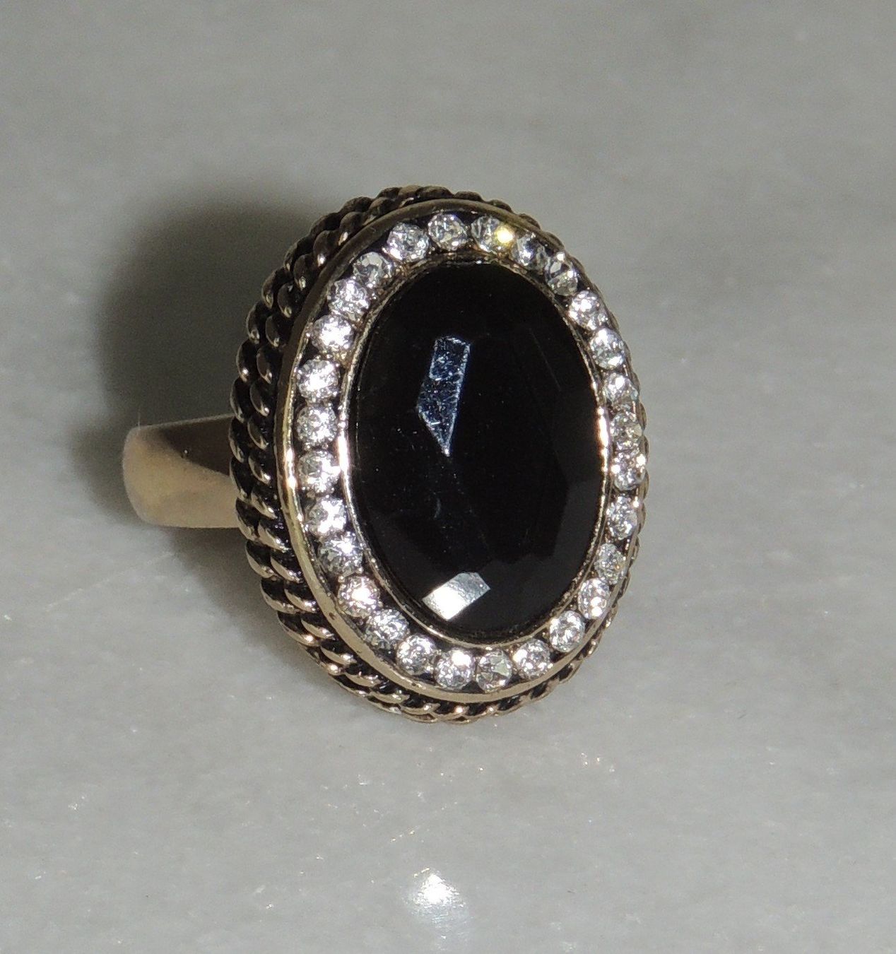 Anelli: SCHÖNER RING "ZIRKONE & ONYX" VERGOLDET 54 – Nuovo (secondo la descrizione) da Au ZH venduto da FashionConsultant
