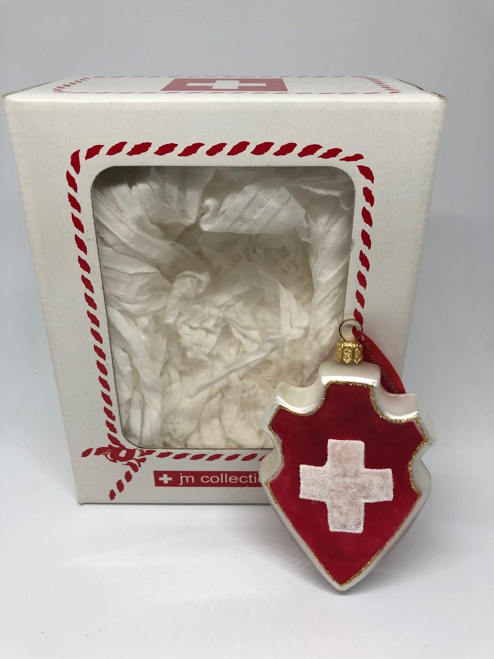 Tutte le decorazioni: Weihnachtskugel Wappen Schweiz – Nuovo e nell'imballaggio originale da Basel venduto da fasnachtsoutlet1965
