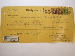 24.X.08. CIVILGERICHT BASEL  R BELEG, ZUSTELLURKUNDE