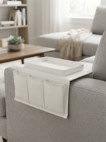 Sofatisch / Armlehnen-Organizer mit Ablage & Fächern – Beige