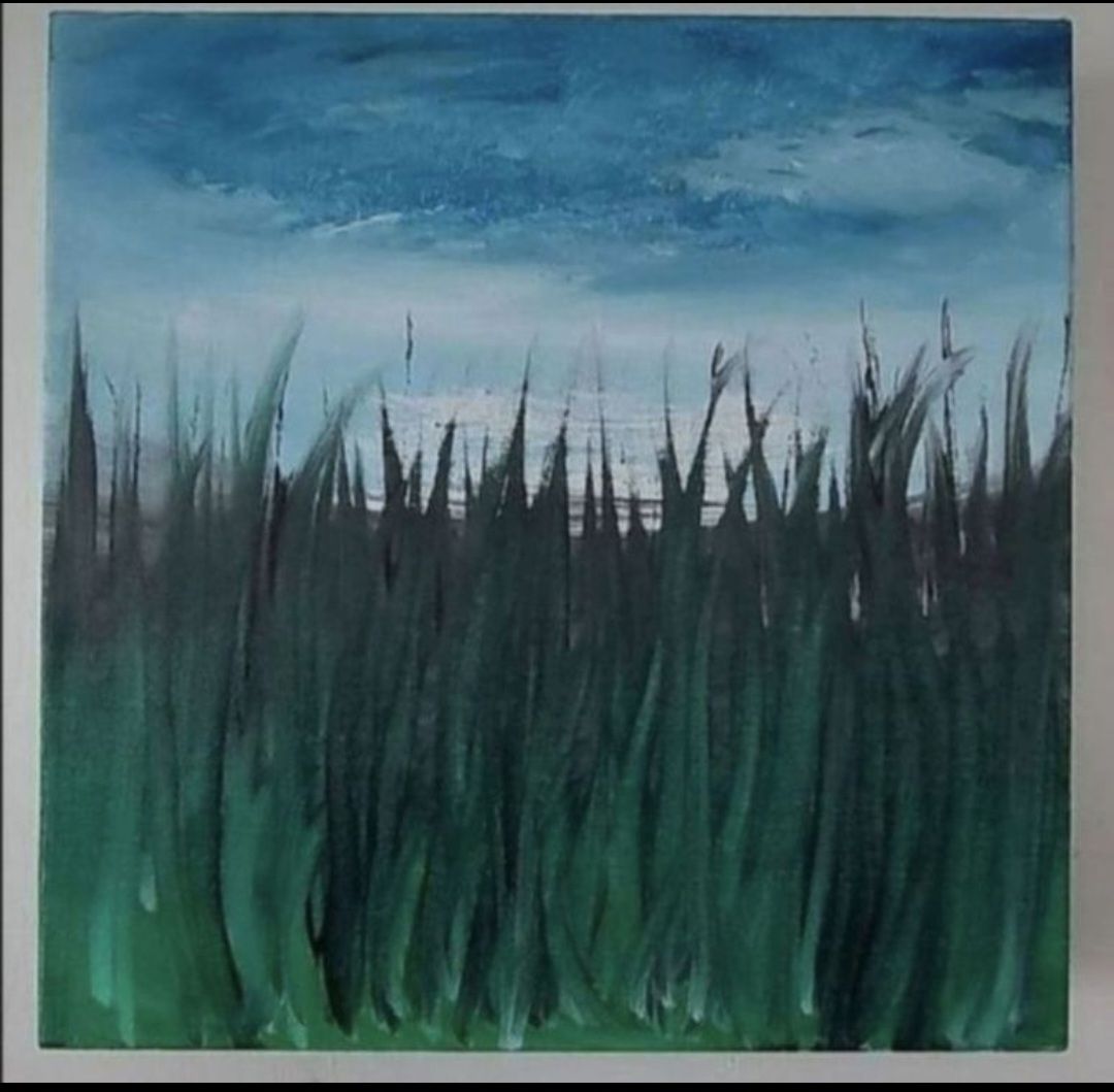 Tableaux: Gemälde Gras und Himmel handmade 30×30 – Neuf (Voir description) à Riehen par Steinbock1970
