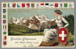 1908, HELVETIA, SCHWEIZER WAPPEN, PRÄGELITO