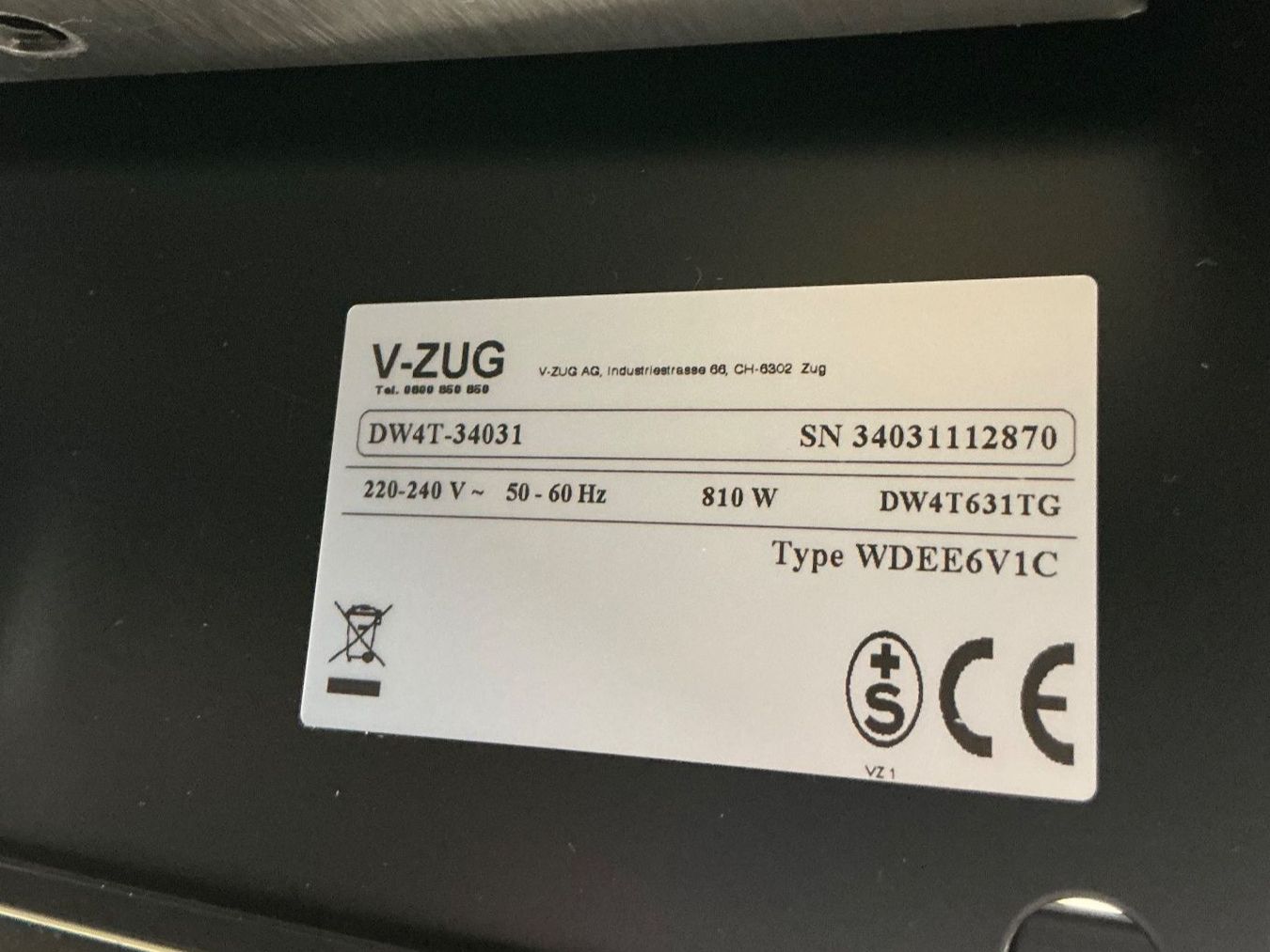 V-Zug Küchengeräte: WarmingDrawer V4000 31 – Gebraucht aus Zug von Bauteile-Zug 3