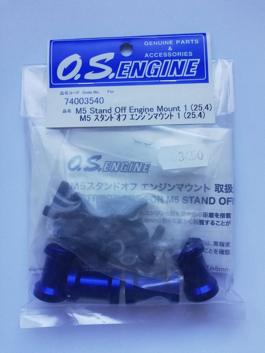Modellismo RC: O.S. Engine Motorhalterung M5 Blau 25,4mm – Nuovo e nell'imballaggio originale da Flüh venduto da AMS-Modellbau