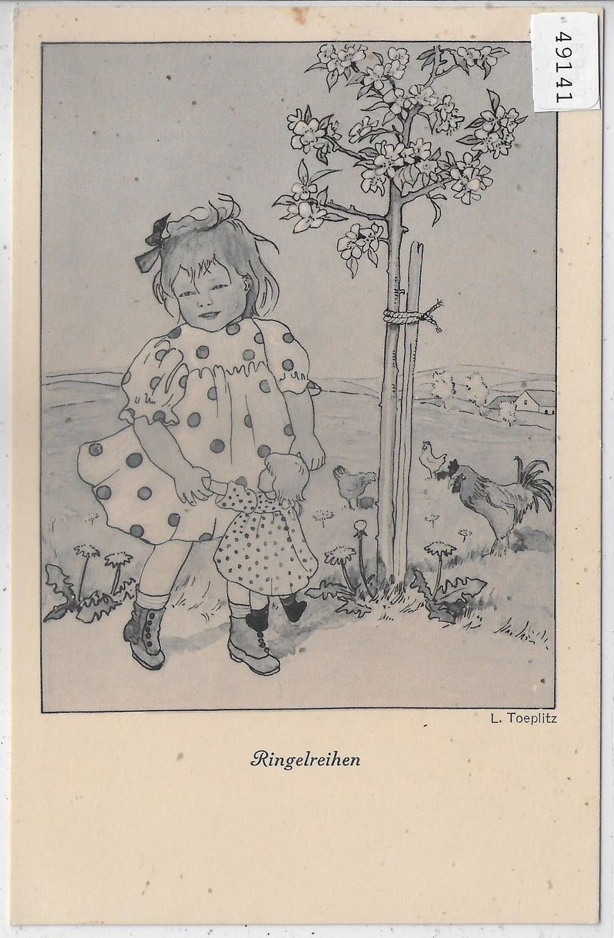 Cartoline postali: L- Toeplitz - Ringelreihen – Usato da Ettingen venduto da Kartenplanet