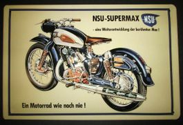 Blechschild 3D-NSU-SUPERMAX-EIN MOTORRAD
