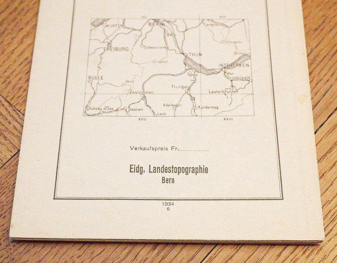 Cartine & Atlanti: Topographische Karte Thun 1934 – Usato da Bern venduto da Maccalvin 1