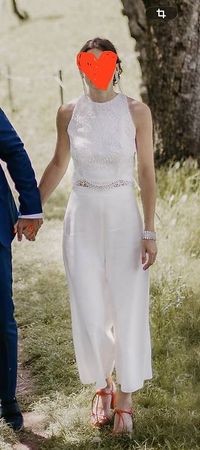 Noni Braut-Zweiteiler Gr. 34  Seidenhose  gereinigt