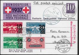 1937 Karte Flugmeeting ZH-Sion Ausführung hochwertig ab 1.-