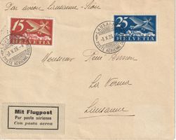 1925, seltener Sonderflug von Lausanne nach Sion, KW 325.-
